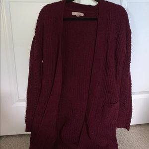 Maroon cardigan